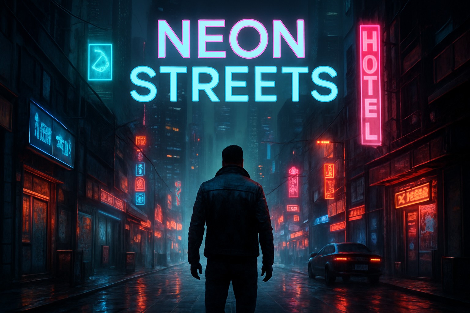 Neon Streets oyun gorseli - siberpunk sehir